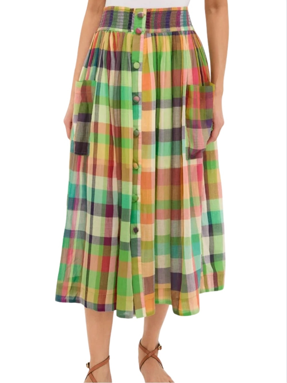 Tuckernuck Ambrosia Colorful Plaid Seraphina Skirt Size M